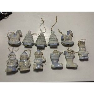 VTG Christmas Ornament Hand Painted Porcelain by Trim a Home Lot 11 Ornaments
